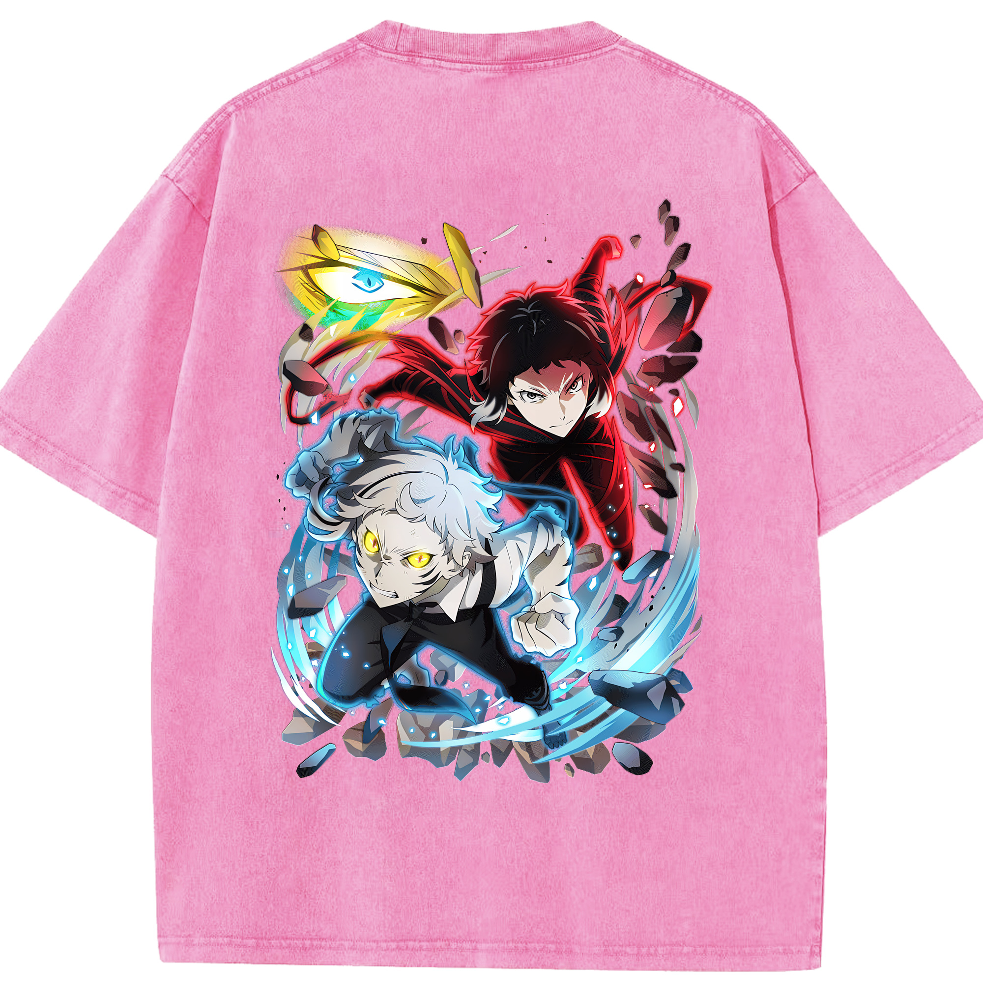 （画像用） 文豪ストレイドッグス Bungo Stray Dogs 綿100% ヴィンテージ風 半袖Tシャツ（背面プリント）